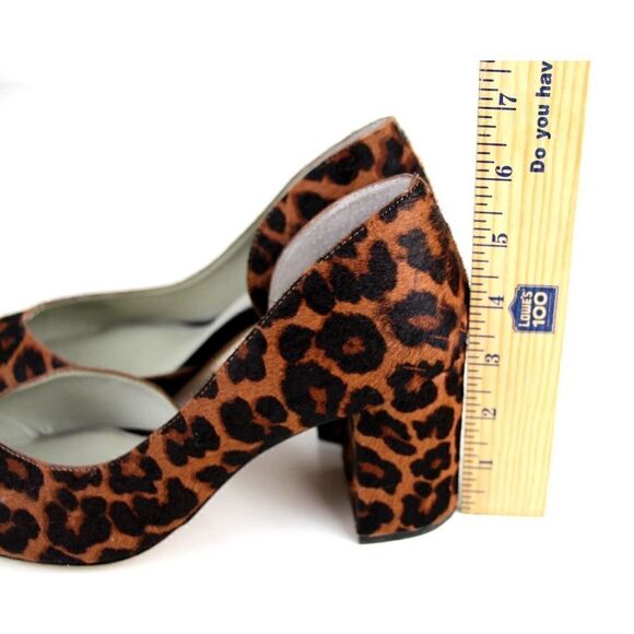 1. STATE BLACK BROWN CALF FUR ANIMAL PRINT MID HEEL POINTED TOE PUMP SHOES 9.5 M - Picture 14 of 14